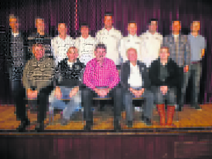 Die alte und neue TSV-Führung: Walter Dursthoff, Axel Paul, Robert Odörfer, Andreas Klaus, Barbara Paul (vorne von links.), Peter Ellmer, Reinhard Abraham, Heiko Bachmeier, Thomas Cuesta, Markus Lang, Gerd Bachmeier, Markus Riehl, Walter Schönweiß, Toni Hein (hintere Reihe von links).