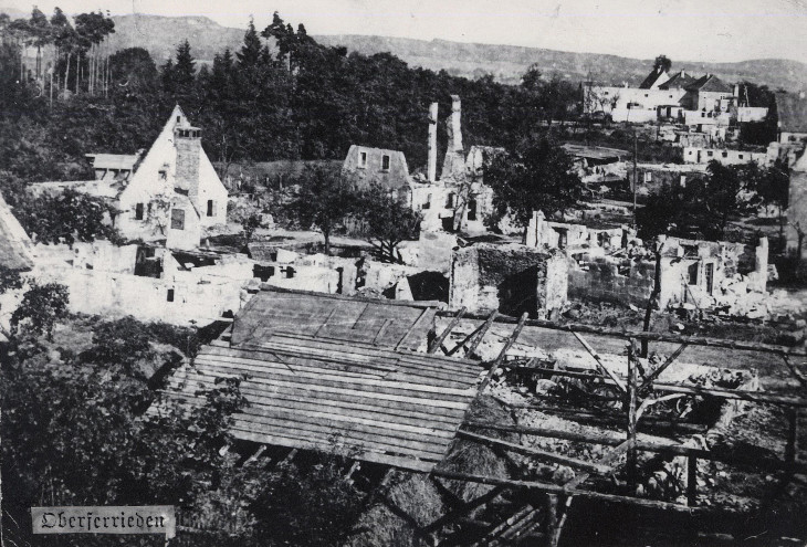 Der zerstörte Ort Oberferrieden.