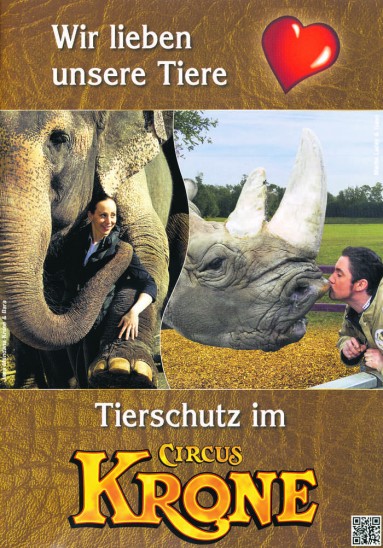 In einer Infobroschüre erklärt Circus Krone, wie genau mit den Tieren bei Gastspielen, beim Transport oder bei der Dressur umgegangen wird.