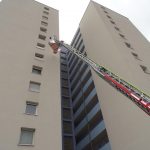 Hochhaus Lauf Drehleiter Feuerwehr