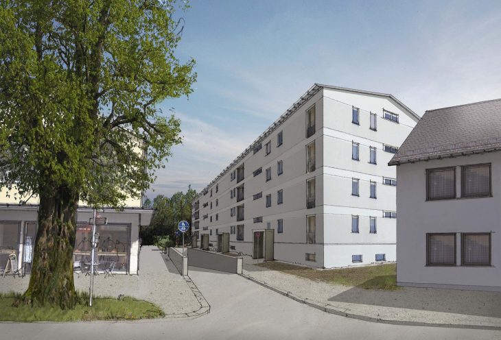 So könnte, so soll es aber nicht aussehen auf dem Graffiti-Grundstück. „Ein Plattenbau“, kommentieren Altdorfer die Grafik, die deutlich machen soll, was baulich auf dem Areal möglich ist.
