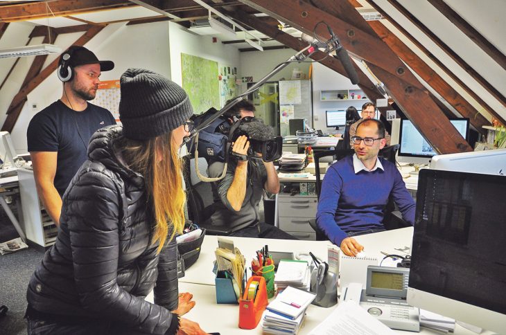 Gudrun Altrogge von Spiegel TV im Gespräch mit PZ-Redakteur Andreas Kirchmayer.