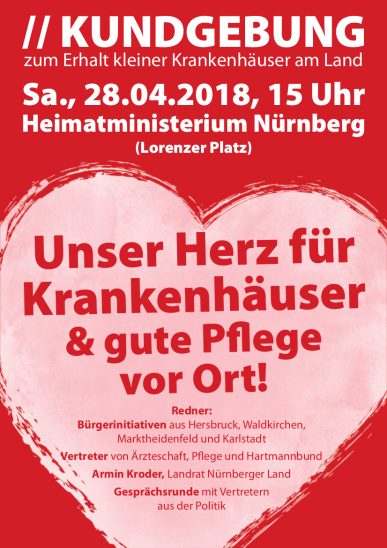 Das Plakat der Bürgerinitiative aus Hersbruck zur Kundgebung in Nürnberg. Hingehen!
