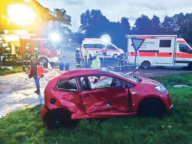 Ein schwerer Unfall mit mehreren Verletzten ereignete sich im August 2017 bei Ottensoos. Die Zahl der Schwerverletzten und die Zahl der schweren Unfälle ist rund um Lauf nach dem Höchststand 2016 wieder rückläufig.