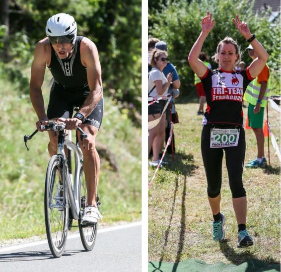 Johannes Egelseer (links) vom TSG Roth wurde Dritter, Michaela Heinold gewann mit der Reisegruppe Sonnenschein die Mixed-Staffel.