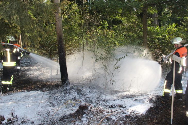 Neben Wasser setzten die Feuerwehrleute auch Löschschaum ein.