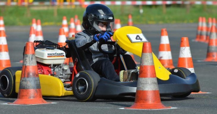Florian Schweiger in seinem Kart.