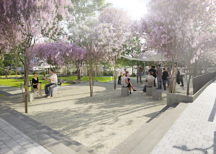 So soll sich der Eingangsbereich des Stadtparks von der Neumarkter Straße gesehen einmal präsentieren.