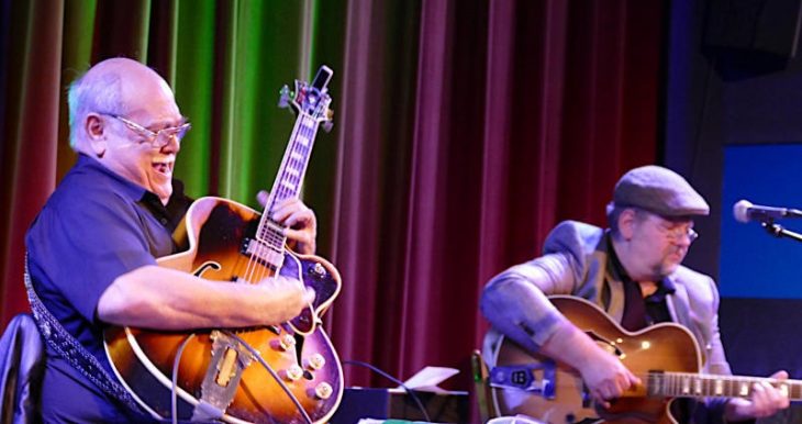 Die Gitarre kann eine kapriziöse Partnerin sein: Joe Bawelino und Gige Brunner (von links) fanden im Kick trotzdem zu einer äußerst harmonischen Paarbeziehung.