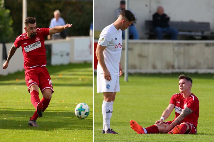 Niederlage mit Folgen: Rechtsverteidiger Julian Schäf (links) und Mittelfeldspieler Maximilian Höhenberger verletzten sich bei der  1:2-Pleite in Erlangen-Bruck. Ein Einsatz gegen die SpVgg Jahn Forchheim ist für beide unwahrscheinlich.