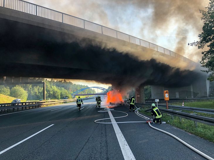 Brand auf der B14