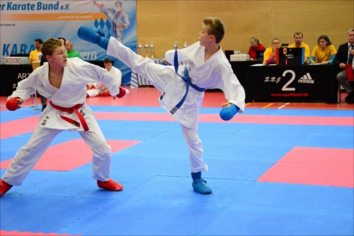 Timon Dienlin (mit dem blauen Gürtel) vom KC Hersbruck war 2015 mit dem Mittelfrankenkader beim Bayernpokal dabei.