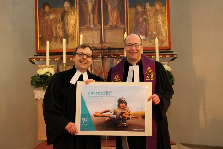 Sebastian Fiedler und Christian Simon (rechts) wollen Zuversicht verbreiten.