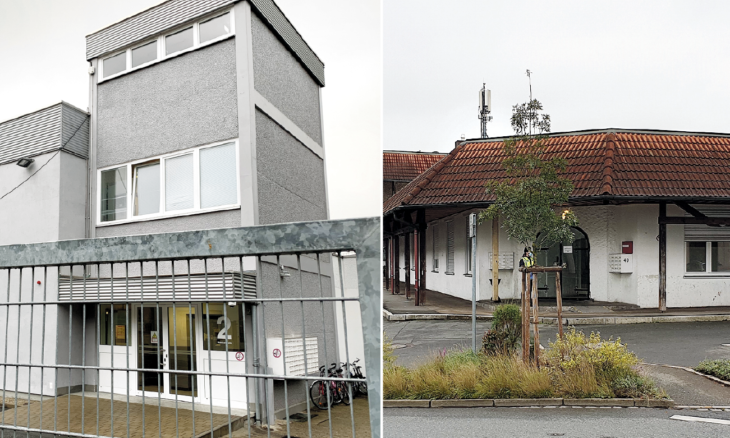 In der vom Landkreis betriebenen Asylunterkunft in der Waldluststraße (linkes Bild), direkt gegenüber des Landratsamts, gibt es fünf positiv getestete Bewohner. 13 Fälle entfallen bisher auf die Gemeinschaftsunterkunft Altdorfer Straße (rechtes Bild). Alle Bewohner sind in Quarantäne. Mitarbeiter wurden bisher nicht positiv getestet.