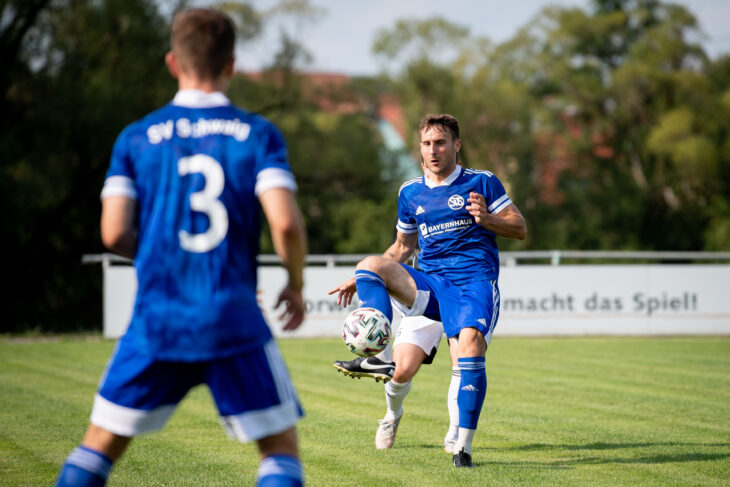 Glänzte beim Auswärtsspiel in Buch als Vorbereiter und Vollstrecker: Marco Ranft (re.) vom SV Schwaig.