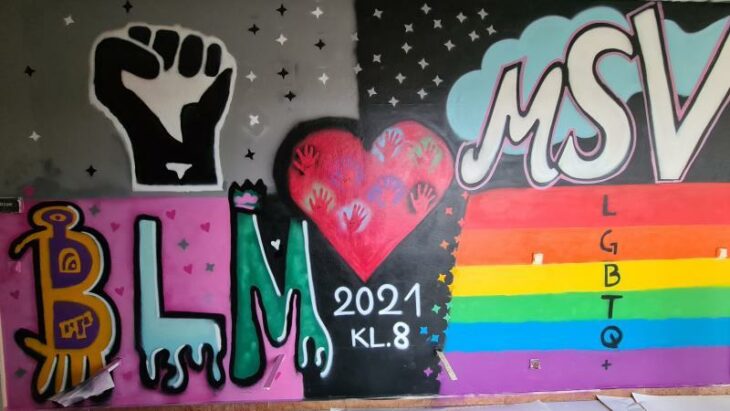 So sieht das Graffiti der Schüler aus.