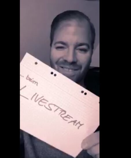 Mit einem kleinen Video hat Benjamin Reitinger zu seinem Livestream eingeladen.