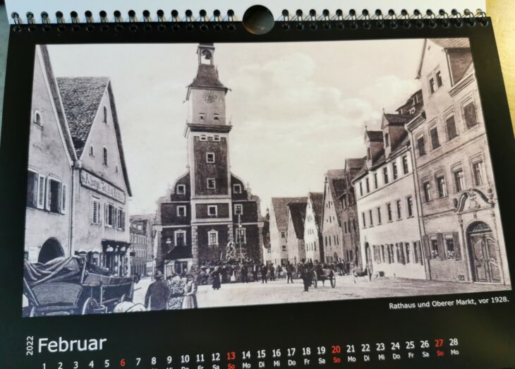 Ein Bild vom Oberen Markt aus dem Kalender der Altstadtfreunde.