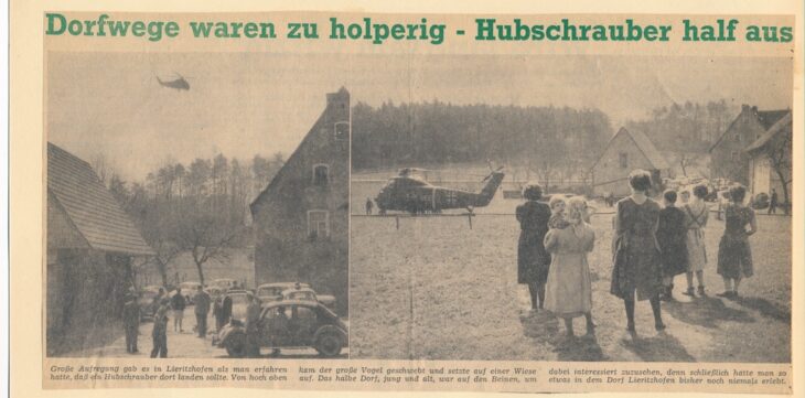 Einer der zahlreichen Zeitungsartikel, die Reserveoffizier Gerhard Hein über die erste Luftrettung im Hersbrucker Land in alten Chroniken entdeckt hat.