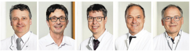 Sind auch 2022 berechtigt, das Siegel Top-Mediziner 2022 des Nachrichtenmagazins Focus zu führen: Prof. Dr. Martinus Richter, Dr. Frank Kerling, Dr. Michael Wachowsky, PD Dr. Uwe Vieweg und Prof. Dr. Richard Stangl.
