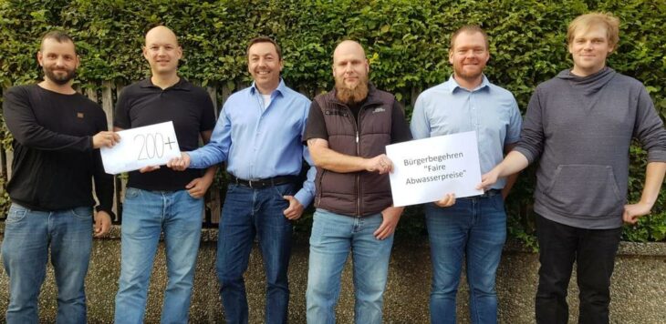 Christian Panke, Christoph Kügler, Christian Wirthmüller, Jens Pohl, René Dittich und Anton Eberlein (von links) sind die Initiatoren des Bürgerbegehrens.