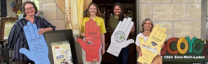 Barbara Schärdel, Sophie Linnert, Mirjana Neumann und Kerstin Stocker (von links) gehören zum Weltladenteam.
