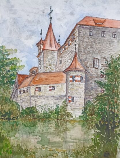 Die Laufer Kaiserburg ist eines der Werke von Petra Rothmeier, die im Rathaus zu sehen sind.