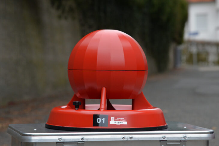 Eine der drei mobilen Sirenen der Stadt Lauf.