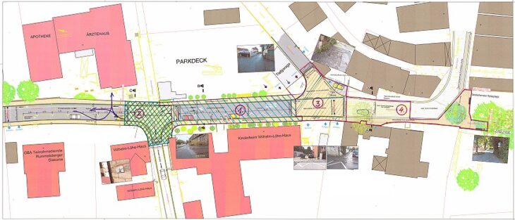 Die Altdorfer Röderstraße mit den Teilabschnitten der Arbeiten zur Fahrbahn- und Gehsteigerneuerung ab Mitte Juli.