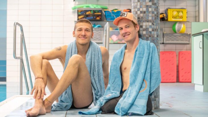 Janis McDavid (rechts) mit seinem Trainer Paul Reither.