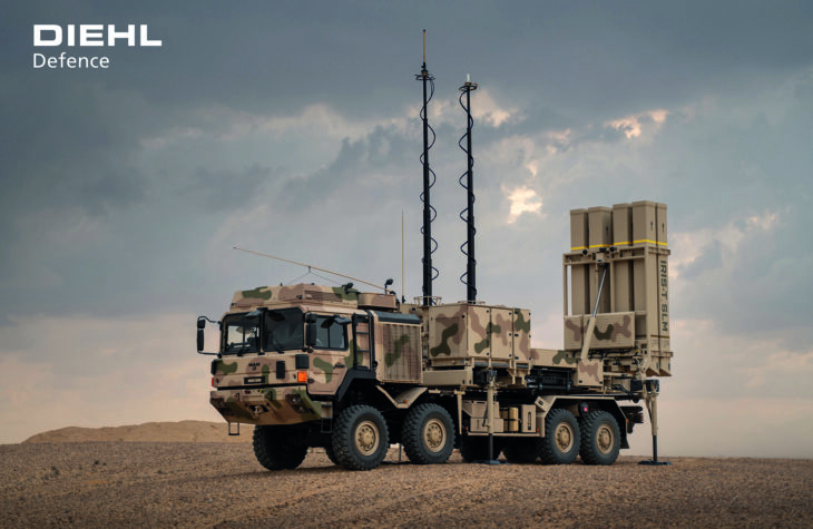 Ein Launcher des Luftverteidigungssystems IRIS-T SLM der Firma Diehl Defence.
