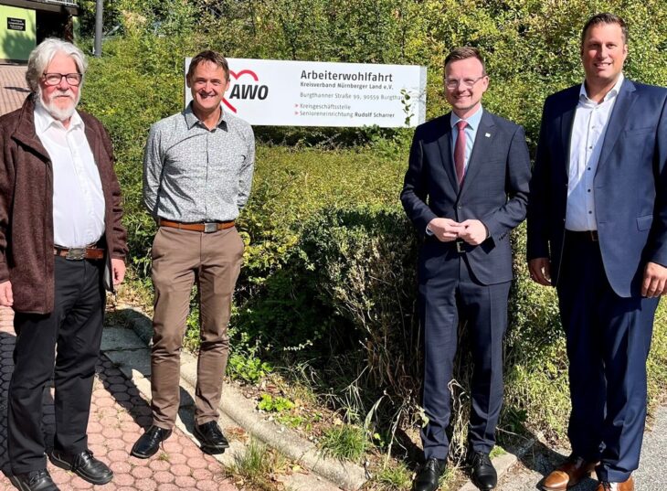 Im Austausch über Pflege, Kinderbetreuung und Fachkräftemangel (von links): Manfred Neugebauer, Markus Friedl, Peter Daniel Forster und Sebastian Legat.