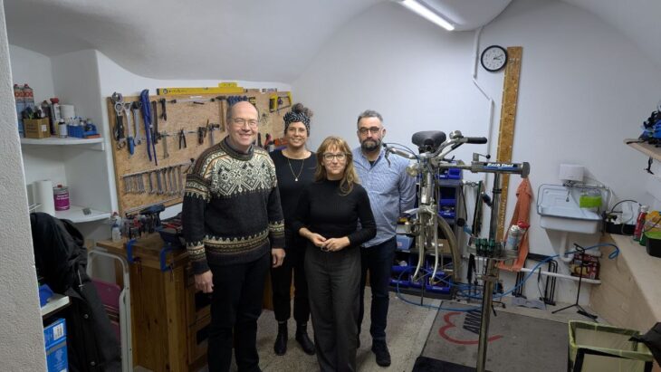Pfarrer Christian Simon, Melanie Ketterer, Elke Kaufmann und Thomas Mark von der Diakonie NAH.
