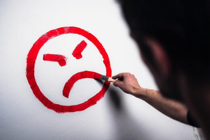 : Das Wut-Gesicht ist das aktuelle Top-Motiv von
Malern und Lackierern im Nürnberger Land, sagt die IG BAU. Den Grund liefert sie gleich
mit: Die Maler-Gewerkschaft wirft den Arbeitgebern einen „enormen Lohn-Geiz“ vor.