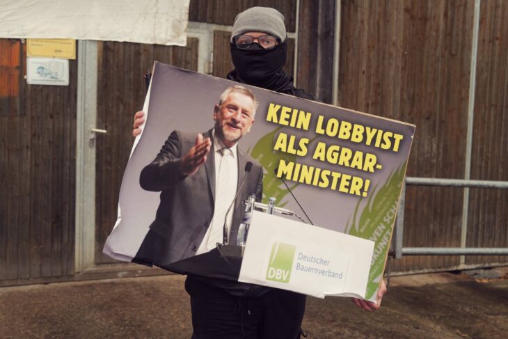 Ein Bild vom Protest der Gruppe „Animal Rebellion“ am vergangenen Montag.