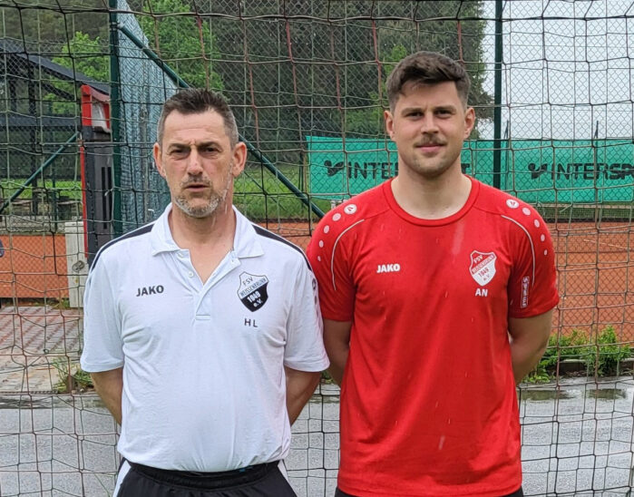 Harald Lahner (links) und Nico Alberty als spielender Co-Trainer werden den FSV Weißenbrunn auch in der neuen Saison übernehmen.