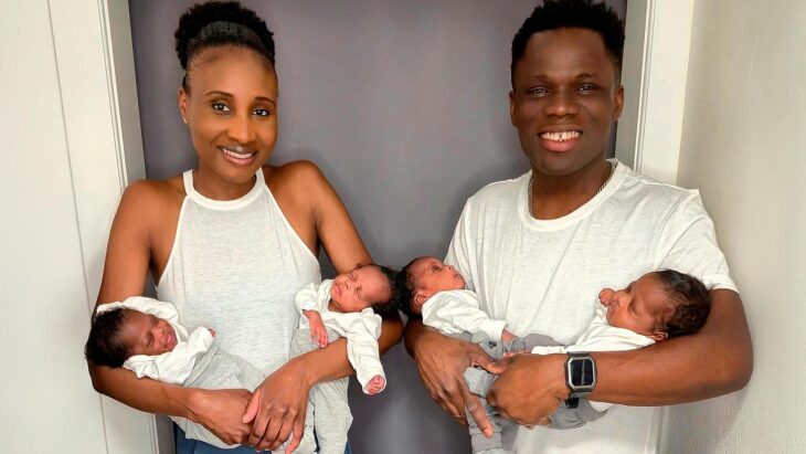 Vier glückliche Babys und genauso glückliche Eltern: Die äußerst schwierige Geburt meisterten die Ärzte der Uniklinik mit Bravour.