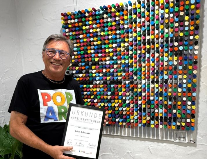 Fritz Schneider belegt den ersten Platz beim Kunstwettbewerb des Kulturnetzwerks.