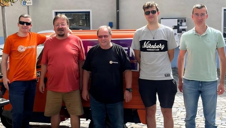 Die Piratenpartei im Nürnberger Land hat gewählt: Markus Rauh, Michael Ceglar, Detlef Netter, Julian Häffner und Matthias Köslin (von links).