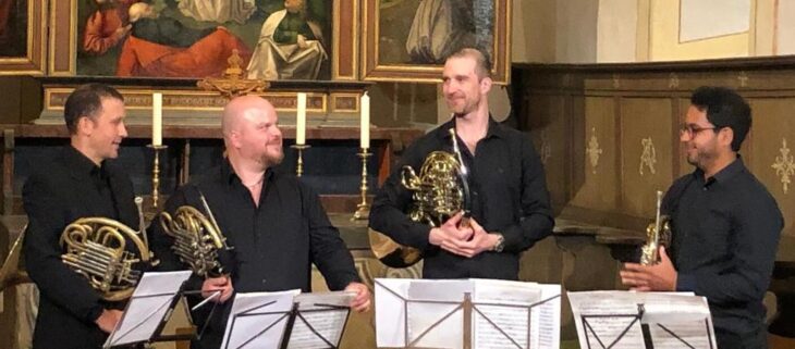 Das Hornquartett der Nürnberger Staatsphilharmonie überzeugte bei seinem Auftritt in der Mauritiuskapelle.