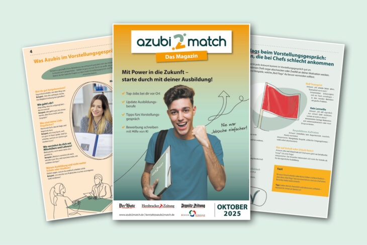 Heutige Beilage in den drei Heimatzeitungen im Nürnberger Land: das neue Magazin „azubi2match“.