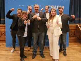 Das Bild zeigt die Listenkandidaten der JU-Nürnberger Land auf der CSU-Kreistagsliste.