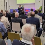 Landrat des Landkreises Nürnberger Land, Armin Kroder, bei seiner Begrüßung der Unternehmer aus der Region.