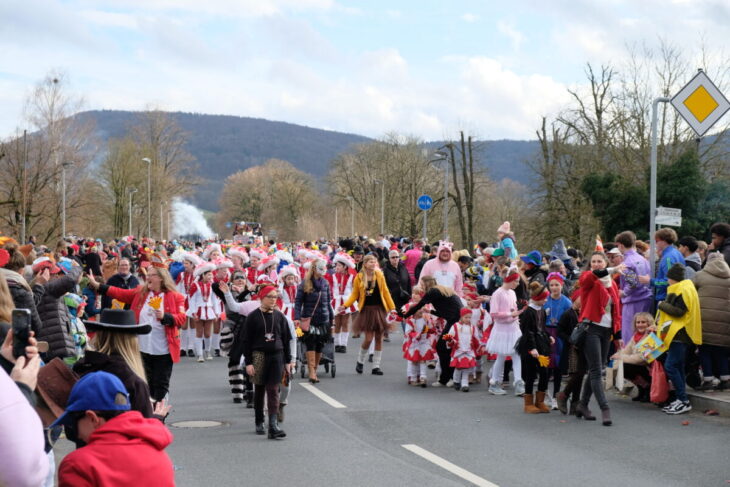 Der Närrschbrucker Rummzug hat am Dienstag Vorfahrt in Hersbruck. Hier ein Archivbild.
