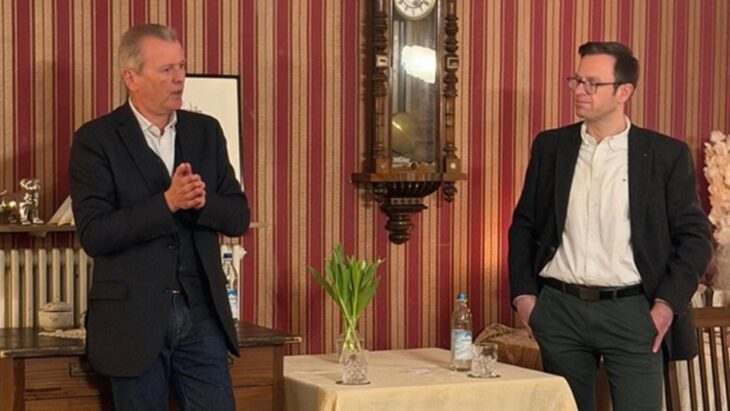 Die SPD Hersbruck hatte zum Kommunalwahlabend mit Achim Stötzner (rechts) auch Uli Maly eingeladen.