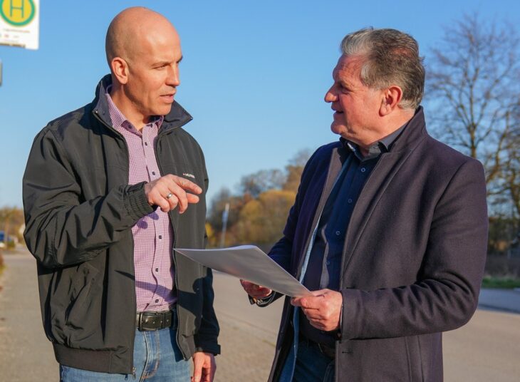 Harald Danzl (links) im Gespräch mit Wendelsteins Bürgermeister Werner Langhans.