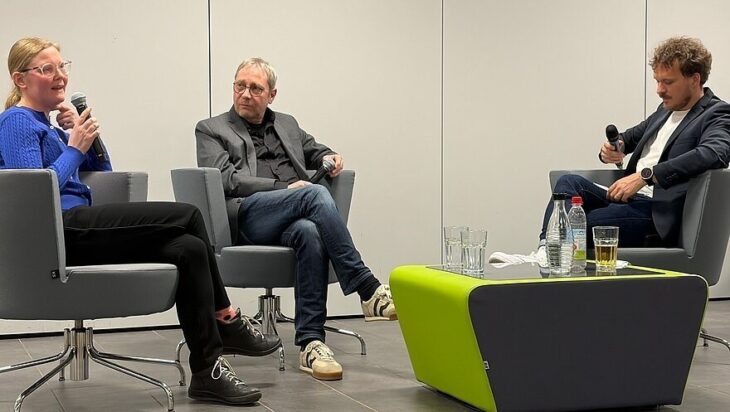 Teilnehmer des Informationsabends (von links): Anna Sophia Feuerbach, Klaus Lutz und Simon Spindler.