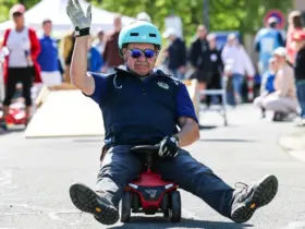 Das Bobby-Car-Rennen steigt am Kunigundenberg.
