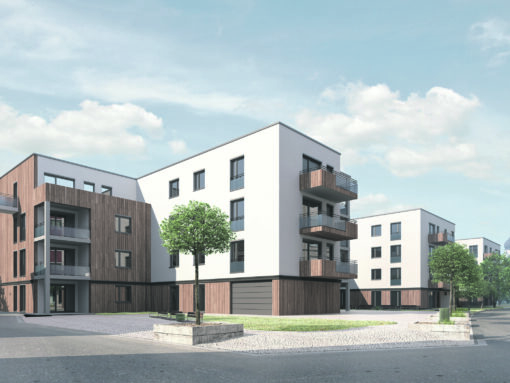 Appartmenthaus mit Holzelementen