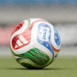 Ball zur Fußball-WM auf dem Rasen